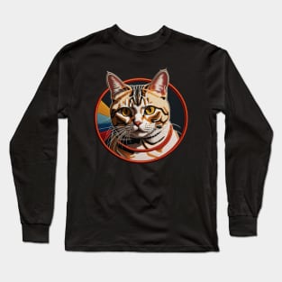 American Shorthair Embroidered Patch Long Sleeve T-Shirt